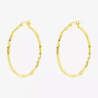 Silver Reflections Womens 18K Gold Over Brass 60mm Hoop Earrings