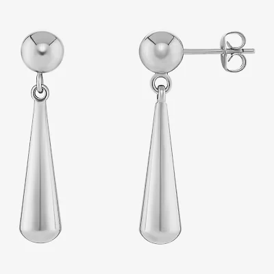 Silver Reflections Womens Pure Silver Over Brass Drop Earrings