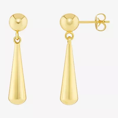 Silver Reflections Womens 18K Gold Over Brass Drop Earrings
