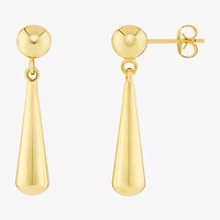 Silver Reflections Womens 18K Gold Over Brass Drop Earrings