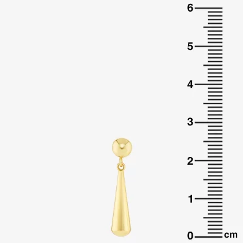Silver Reflections Womens 18K Gold Over Brass Drop Earrings