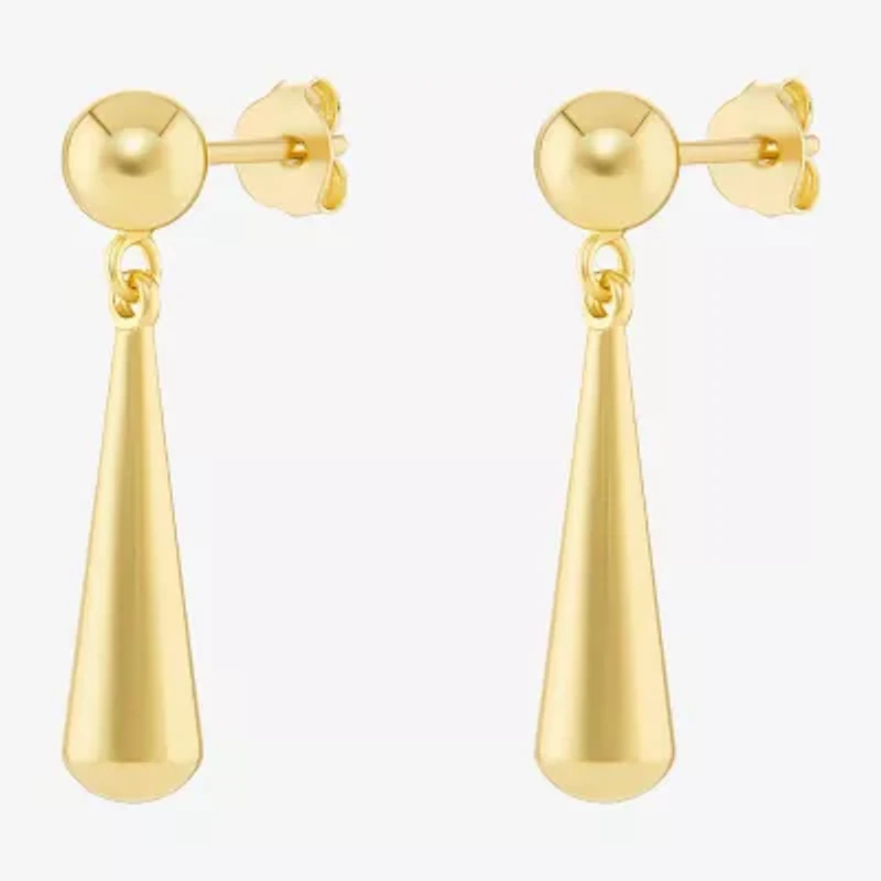 Silver Reflections Womens 18K Gold Over Brass Drop Earrings