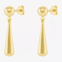 Silver Reflections Womens 18K Gold Over Brass Drop Earrings