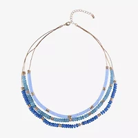 Mixit Layered Womens 17 Inch Beaded Necklace