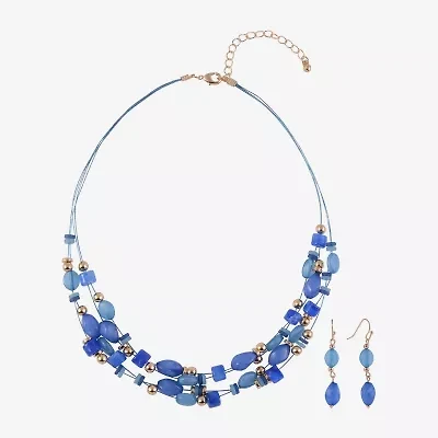 Mixit Beaded Necklace And Drop Earring Womens 2-pc. Jewelry Set