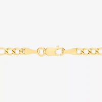 Made in Italy Womens 10K Gold 7.5 Inch Hollow Figaro Chain Bracelet