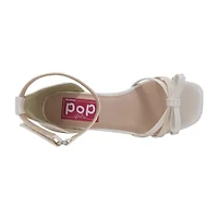 Pop Adana Little & Big Kid Girls Square Open Toe Block Heel Pumps