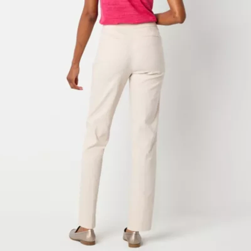 Liz Claiborne Lisa Womens Straight Mid Rise Pull-On Pant