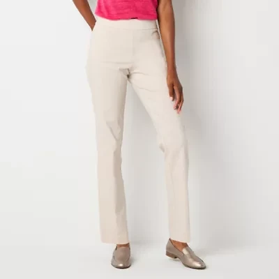 Liz Claiborne Lisa Womens Straight Mid Rise Pull-On Pant