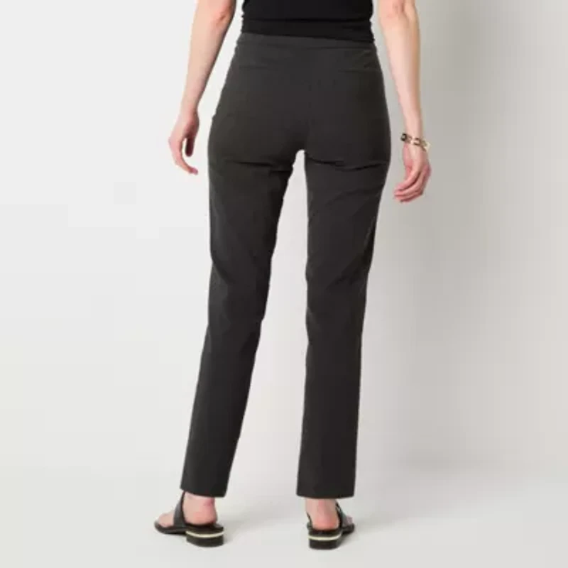 Liz Claiborne Lisa Womens Straight Mid Rise Pull-On Pant