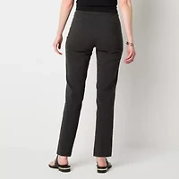 Liz Claiborne Lisa Womens Straight Mid Rise Pull-On Pant