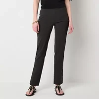 Liz Claiborne Lisa Womens Straight Mid Rise Pull-On Pant