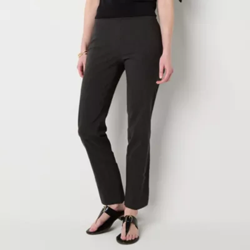 Liz Claiborne Lisa Womens Straight Mid Rise Pull-On Pant