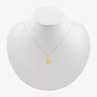 Womens 1/8 CT. T.W. Natural White Diamond 10K Gold Flower 18 Inch Pendant Necklace