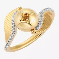 Harry Potter (F/Si2) Womens 1/8 CT. T.W. Lab Grown Diamond Genuine Yellow Citrine 14K Gold Over Silver Cocktail Ring