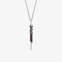 Harry Potter Womens Genuine Red Garnet Sterling Silver 16 Inch Pendant Necklace