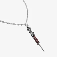 Harry Potter Womens Genuine Red Garnet Sterling Silver 16 Inch Pendant Necklace