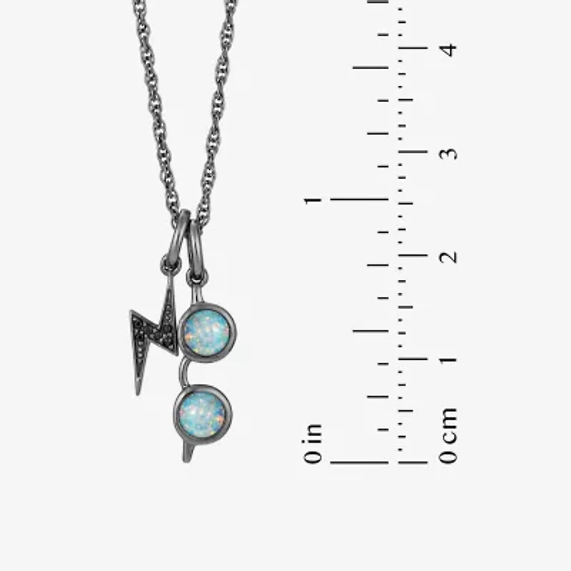 Harry Potter Womens Lab Created Multi Color Opal Sterling Silver 16 Inch Pendant Necklace
