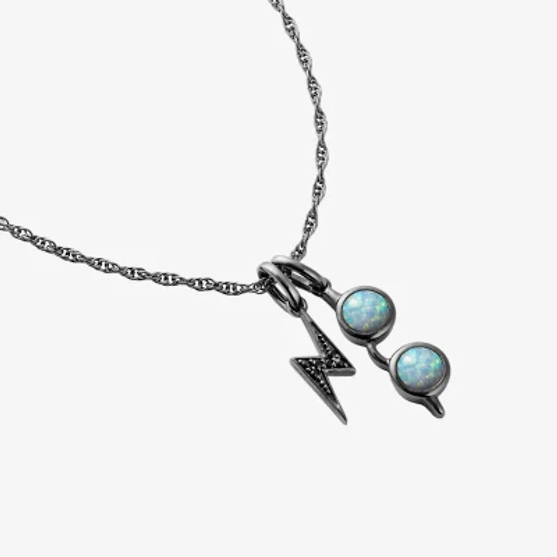 Harry Potter Womens Lab Created Multi Color Opal Sterling Silver 16 Inch Pendant Necklace