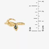 Harry Potter (F/Si2) Womens Lab Grown Diamond Accent Genuine Green Aventurine 14K Gold Over Silver Cocktail Ring