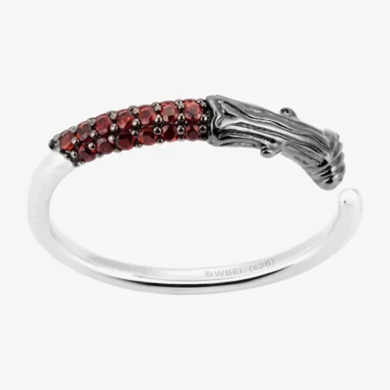 Harry Potter Womens Genuine Red Garnet Sterling Silver Cocktail Ring