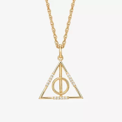 Harry Potter (F / Si2) Womens 1/10 CT. T.W. Lab Grown White Diamond 14K Gold Over Silver 16 Inch Pendant Necklace