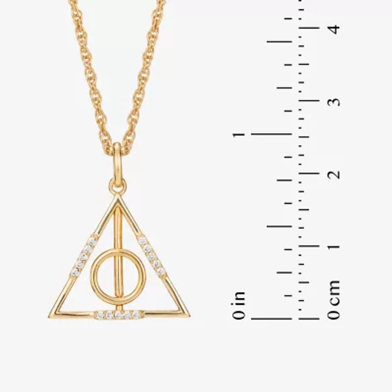Harry Potter (F / Si2) Womens 1/10 CT. T.W. Lab Grown White Diamond 14K Gold Over Silver 16 Inch Pendant Necklace