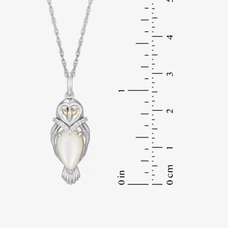 Harry Potter (F / Si2) Womens Diamond Accent Genuine White Mother Of Pearl 14K Two Tone Gold Over Silver 16 Inch Pendant Necklace