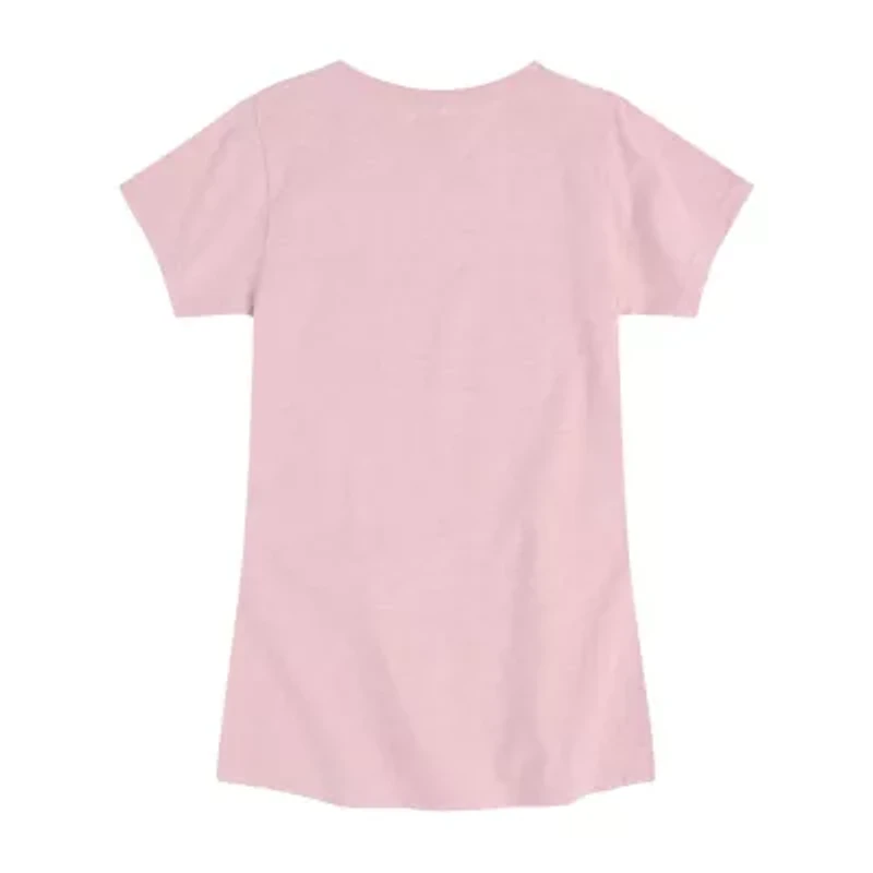 Little & Big Kid Girls Crew Neck Short Sleeve Regular Fit Graphic T-Shirt