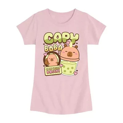 Little & Big Kid Girls Crew Neck Short Sleeve Regular Fit Graphic T-Shirt