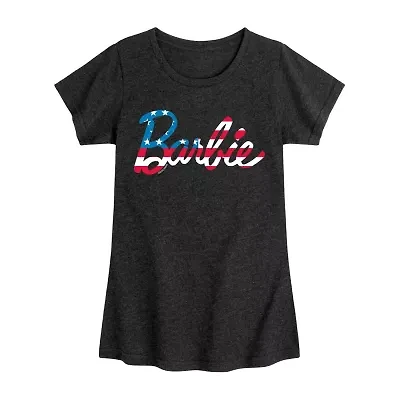 Little & Big Kid Girls Crew Neck Short Sleeve Regular Fit Barbie Graphic T-Shirt