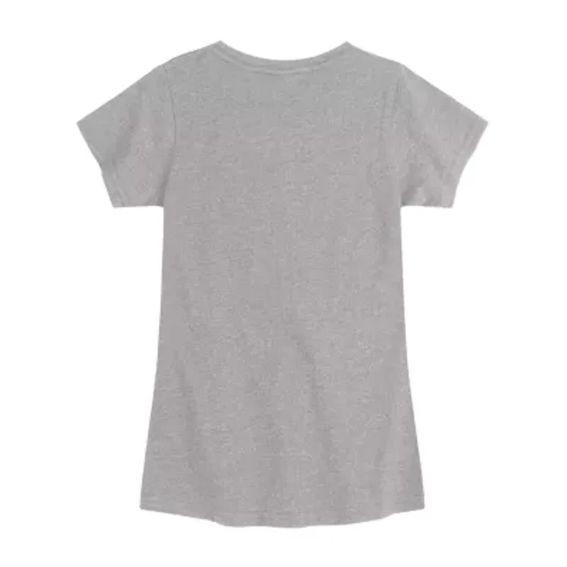 Little & Big Kid Girls Crew Neck Short Sleeve Regular Fit Peanuts Snoopy Graphic T-Shirt