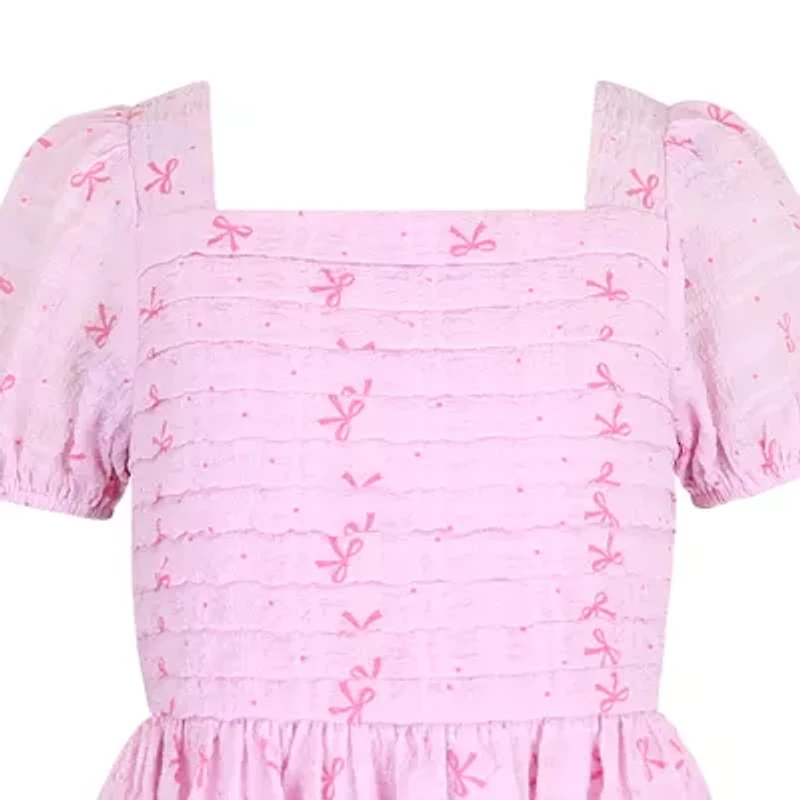 Lilt Big Kid Girls Short Sleeve Puffed A-Line Dress