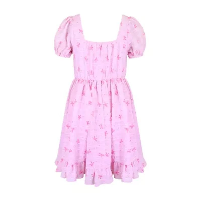 Lilt Big Kid Girls Short Sleeve Puffed A-Line Dress