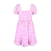 Lilt Big Kid Girls Short Sleeve Puffed A-Line Dress