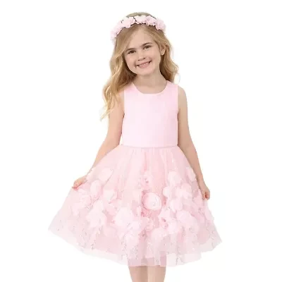Lilt Little Girls Sleeveless Fit + Flare Dress