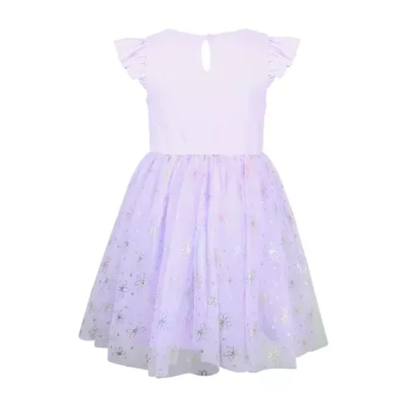 Lilt Little Girls Sleeveless Flutter A-Line Dress