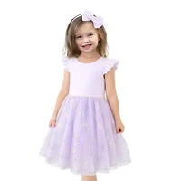 Lilt Little Girls Sleeveless Flutter A-Line Dress