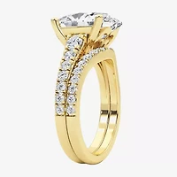 Grown Gorgeous (F / Vs2) Womens 5 3/8 Ct. T.W. Lab White Diamond 14K Gold Oval Side Stone Bridal Set