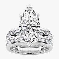 Grown Gorgeous (F / Vs2) Womens 1/ Ct. T.W. Lab White Diamond 14K Gold Marquise Side Stone Bridal Set