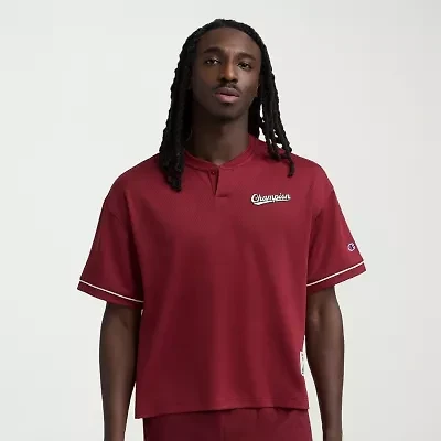 Champion Mens Short Sleeve Regular Fit Henley Shirt