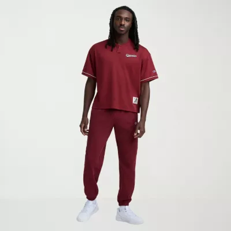 Champion Mens Short Sleeve Regular Fit Henley Shirt