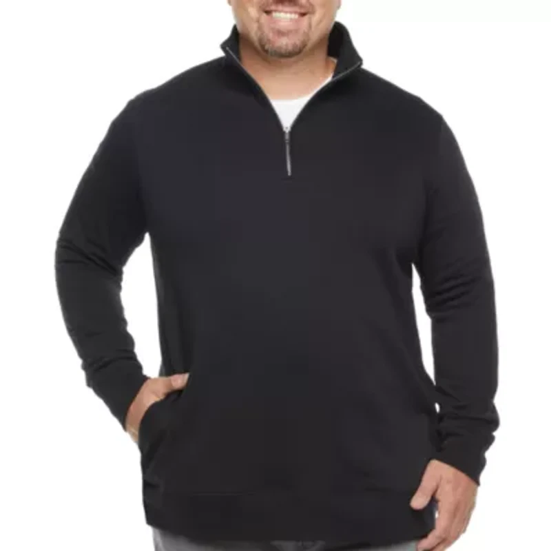 Champion Mens Mock Neck Long Sleeve Active Quarter-Zip Pullover