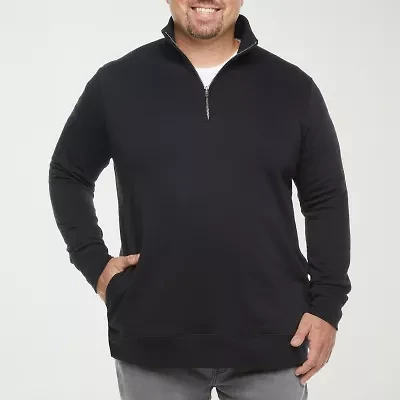 Champion Mens Mock Neck Long Sleeve Active Quarter-Zip Pullover