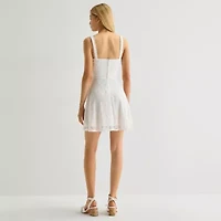 City Triangle Womens Juniors Short Sleeve Fit + Flare Dress