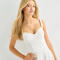 City Triangle Womens Juniors Short Sleeve Fit + Flare Dress