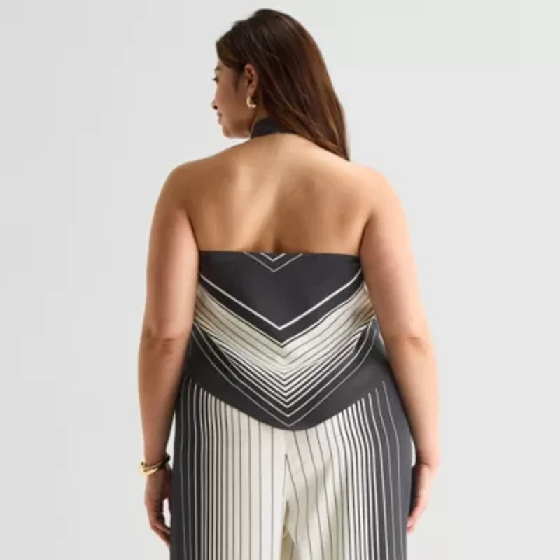 Worthington Womens Plus Sleeveless Mock Neck Top