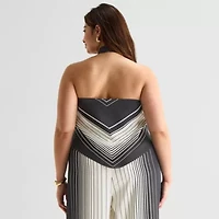 Worthington Womens Plus Sleeveless Mock Neck Top