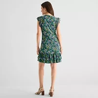 Marc New York Womens Short Sleeve Floral Shift Dress