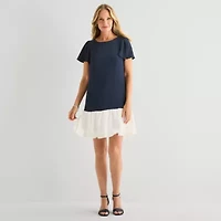 Marc New York Womens Short Sleeve Shift Dress